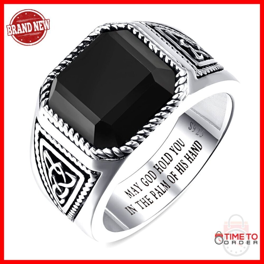 Men's 925 Sterling Silver Ring Size 11 Celtic Pattern Band